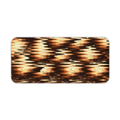 Infidu Artistic Patterns Desk Pad with a dark brown and black wave-like pattern highlighted with golden accents, creating a warm glow. Desk Pad kept on a plain white background