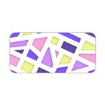 Infidu Artistic Desk Pad with geometric design in pastel pink, purple, blue, and yellow on a light background. Desk Pad kept on a plain white background