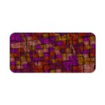 Infidu Artistic Patterns Desk Mat with a dark red and maroon background and a mosaic grid pattern in shades of orange, brown, and yellow. Desk Pad kept on a plain white background