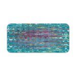 Infidu Artistic Patterns Desk Mat with a blue and teal wavy pattern that resembles water reflections. Desk Pad kept on a plain white background