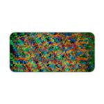 Infidu Artistic Patterns Desk Pad with a multi-colored abstract design featuring zigzagging lines and pixelated shapes. Desk Pad kept on a plain white background