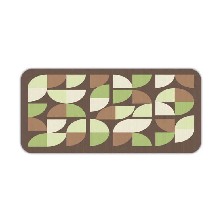 Infidu Artistic Patterns Desk Pad - Brown with green and cream leaf patterns Desk Pad kept on a plain white background