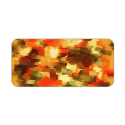 Infidu Artistic Desk Pad - Warm-toned abstract design with pixelated squares Desk Pad kept on a plain white background