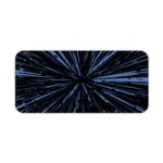 Infidu Minimalist Design Desk Pad features a blue and black background with abstract vector art, resembling speed lines or a starburst effect. Desk Pad kept on a plain white background