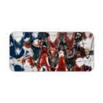 Infidu Artistic Desk Pad with abstract brushstroke pattern in red, blue, and black on a white background. Desk Pad kept on a plain white background