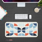 Infidu Artistic Patterns Desk Pad - Whispering Winds Abstract Art with geometric shapes Design Kept on a computer table