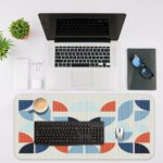 Infidu Artistic Patterns Desk Pad - Whispering Winds Abstract Art with geometric shapes Desk Mat with in laptop