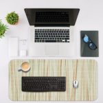 Infidu Artistic Patterns Desk Pad - Light-colored design with thin vertical lines Desk Mat with in laptop