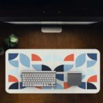 Infidu Artistic Patterns Desk Pad - Whispering Winds Abstract Art with geometric shapes Desk Pad in computer table