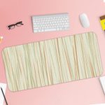 Infidu Artistic Patterns Desk Pad - Light-colored design with thin vertical lines Desk Pad with Keyboard and Mouse