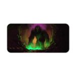 Kong Staying Mountain Concept Art Desk Pad with yellow and pink background Desk Pad kept on a plain white background