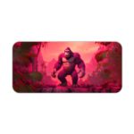 Desk pad featuring Kong on a vibrant pink background, designed by our digital artists. Desk Pad kept on a plain white background