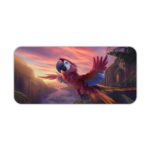 Colorful parrot with a sunset sky background on the Infidu Artistic Desk Pad kept on a plain white background