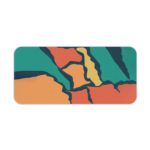 Infidu Artistic Desk Pad with angular shapes in green, orange, and blue on a dark background. Desk Pad kept on a plain white background