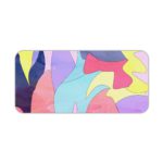 Infidu Artistic Desk Mat with colorful, irregular abstract shapes. Desk Pad kept on a plain white background