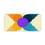 Infidu Artistic Desk Mat with a circular pattern in overlapping shades of yellow, orange, purple, and blue. Desk Pad kept on a plain white background