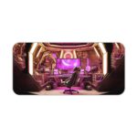 Infidu Artistic Desk Mat with a pink and gold gaming room concept design, perfect for adults. Buy a desk mat, shop desk pad, buy a gaming desk pad Desk Pad is kept on a plain white background