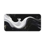 Infidu Artistic Pattern Desk Pad with a black background and white wave-like pattern Desk Pad kept on a plain white background