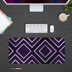 Infidu desk pad with white diamond shapes on a dark purple background Desk Pad in computer table