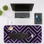 Infidu Geometric Desk Mat with in laptop - White Diamond Shapes on Dark Purple