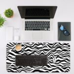 Infidu Artistic Vector Patterns Desk Pad - Zebra-like wavy stripes Desk Mat with in laptop