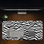 Infidu Artistic Vector Patterns Desk Pad - Zebra-like wavy stripes Desk Pad in computer table