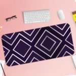 Infidu desk pad with white diamond shapes on a dark purple background Desk Pad with Keyboard and Mouse