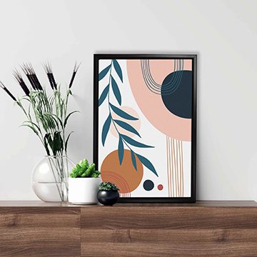 Boho art printed on canvas and framed, showcasing vibrant and eclectic designs, perfect for adding a touch of bohemian flair to our walls