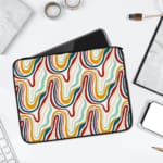 Laptop Sleeve - Geometric Pattern With Colorful Wave Design 01