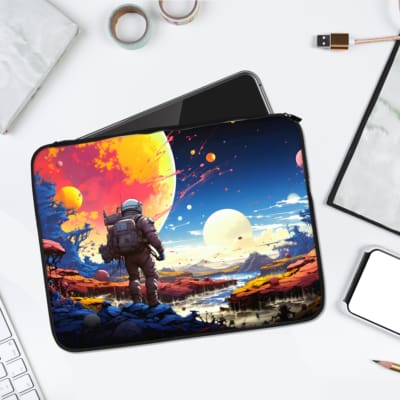 Laptop Sleeve - Space Concept Colorful Illustration Art 1