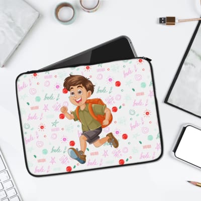 Running Boy Laptop Sleeves with White Background 01