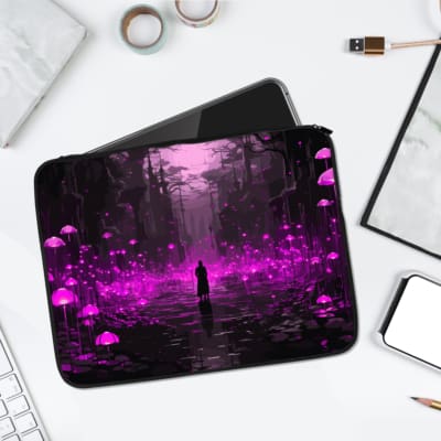 Laptop Sleeve - Purple Color Mushroom Forest Concept Art 1