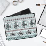 Laptop Sleeves - Knitted Pattern With Light Blue Background 01