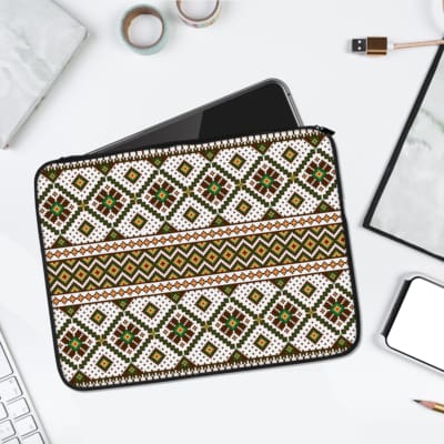 Laptop Sleeves - Knitted Pattern With White Background 01