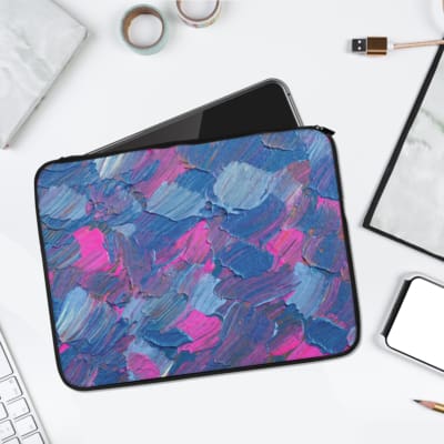 Laptop Sleeves - Painting Pattern With Blue Background 01