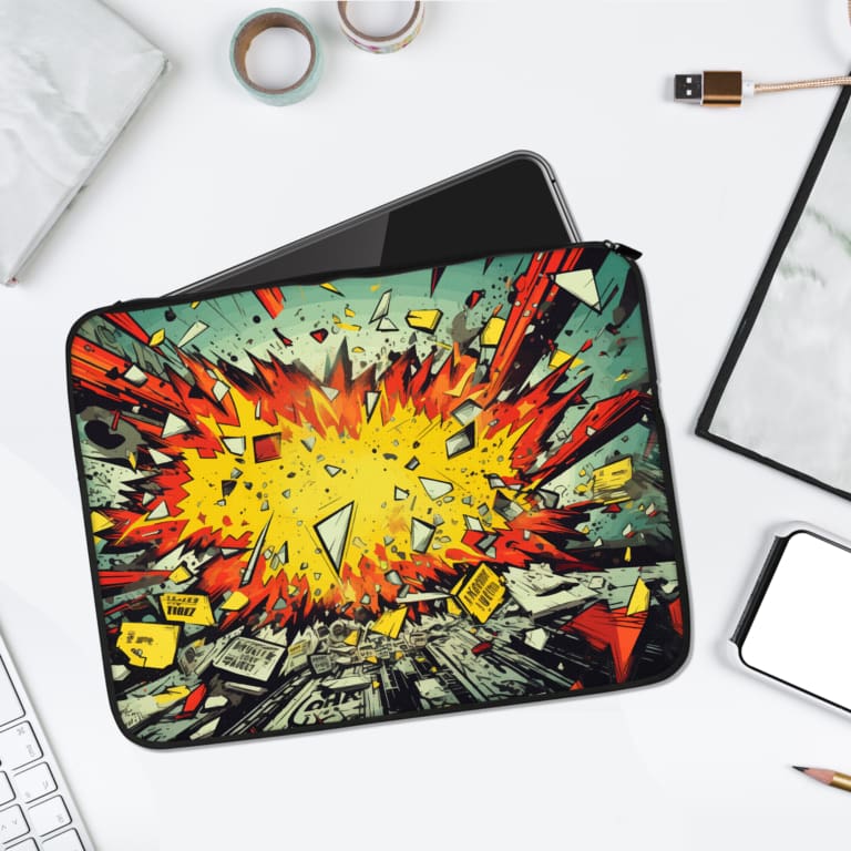 Color Wave Boom Animated Laptop Sleeve 1