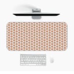 Infidu Geometric Pattern Art Desk Pad with brown diamond shapes and thin lines on a light background, resembling a stylized honeycomb. Desk Pad in computer table