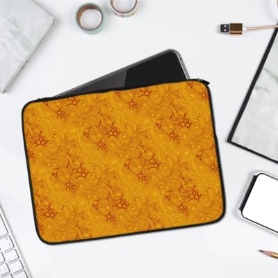 Laptop Sleeves - Vector Texture Pattern With Yellow Background 01