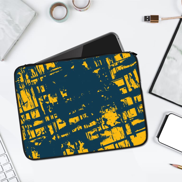 Laptop Sleeves - Vector Pattern With Blue Background 01