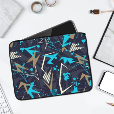 Laptop Sleeves - Vector Pattern With Blue Background 01