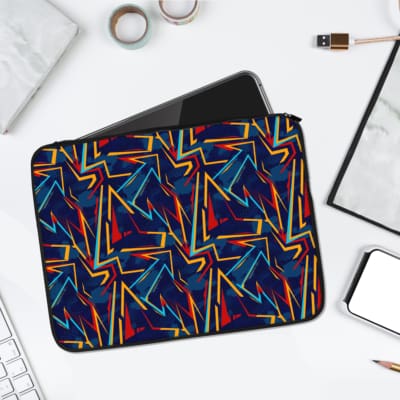 Laptop Sleeves - Vector Pattern With Blue Background 01