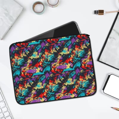 Laptop Sleeves - Vector Pattern With Dark Color Background 01