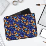 Laptop Sleeve - Floral Pattern With Dark Blue Background 01