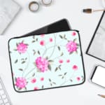 Laptop Sleeve - Floral Pattern With Light Blue Background 01