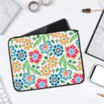 Laptop Sleeve - Floral Pattern With White Background 01