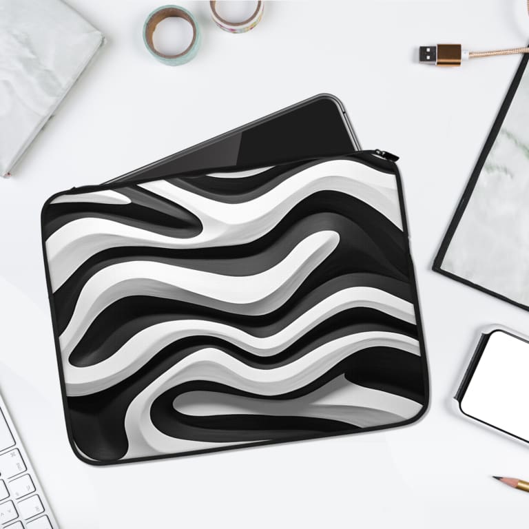 Laptop Sleeve - Vector Wave Illustration Design 1