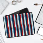 Laptop Sleeve - Geometric Pattern With Red And Blue Straight Design 01