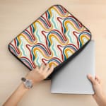 Laptop Sleeve - Geometric Pattern With Colorful Wave Design 02