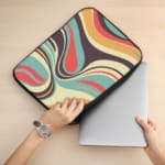 Laptop Sleeve - Geometric Pattern With Light Yellow Background 02