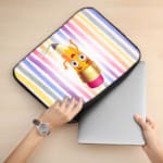 Laptop Sleeve - Crayon Cartoon Laptop Sleeves With Colorful Crayon Lines Background 02